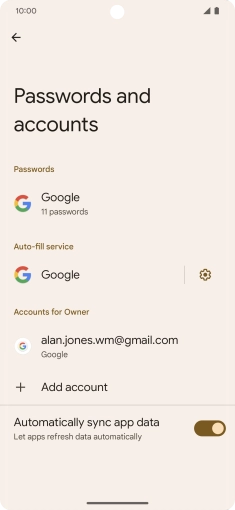 Press Add account.
