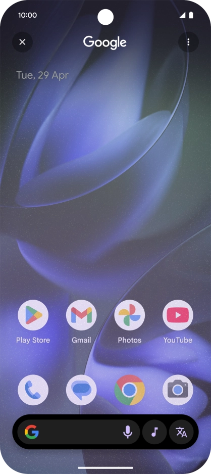 Press the music icon to start searching.