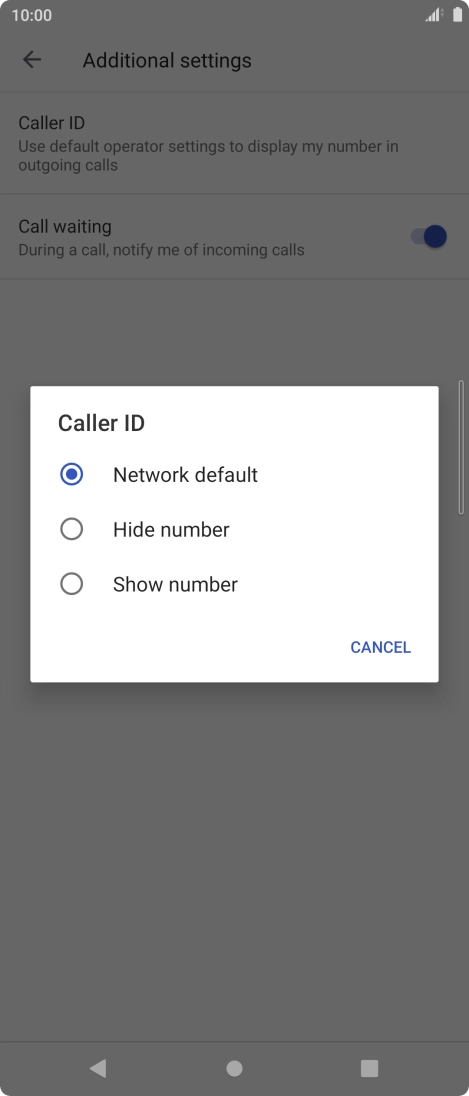 Press Show number to turn on caller identification.