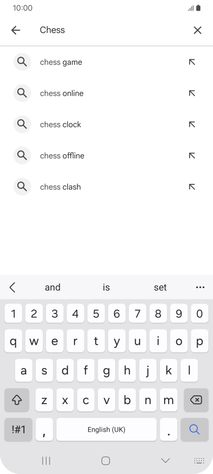 Key in the name or subject of the required app and press the search icon.