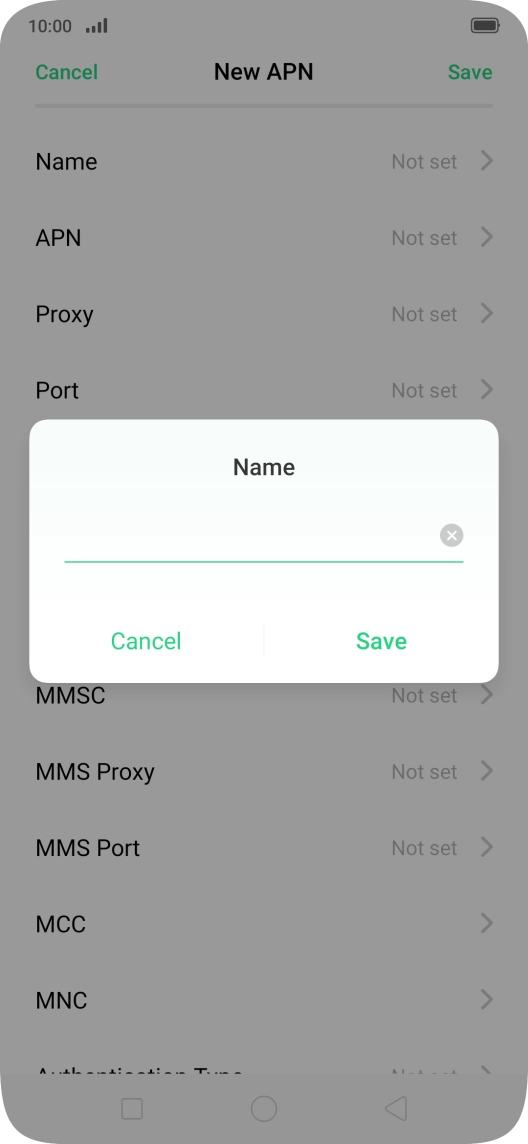 Key in EE Internet and press Save.