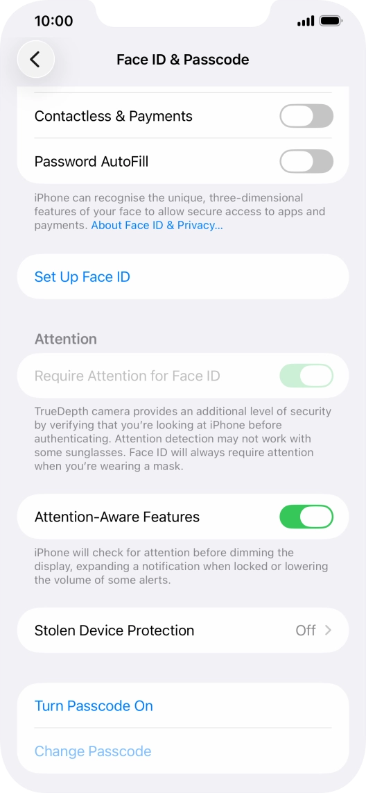 Press Turn Passcode On and key in a phone lock code of your own choice twice.