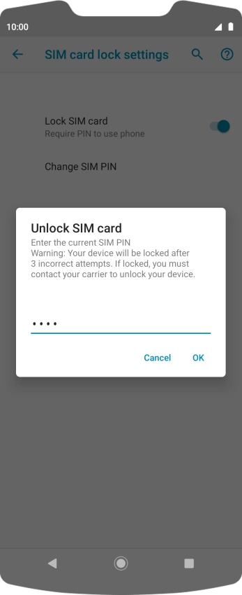Key in your PIN and press OK. The default PIN is 1111.