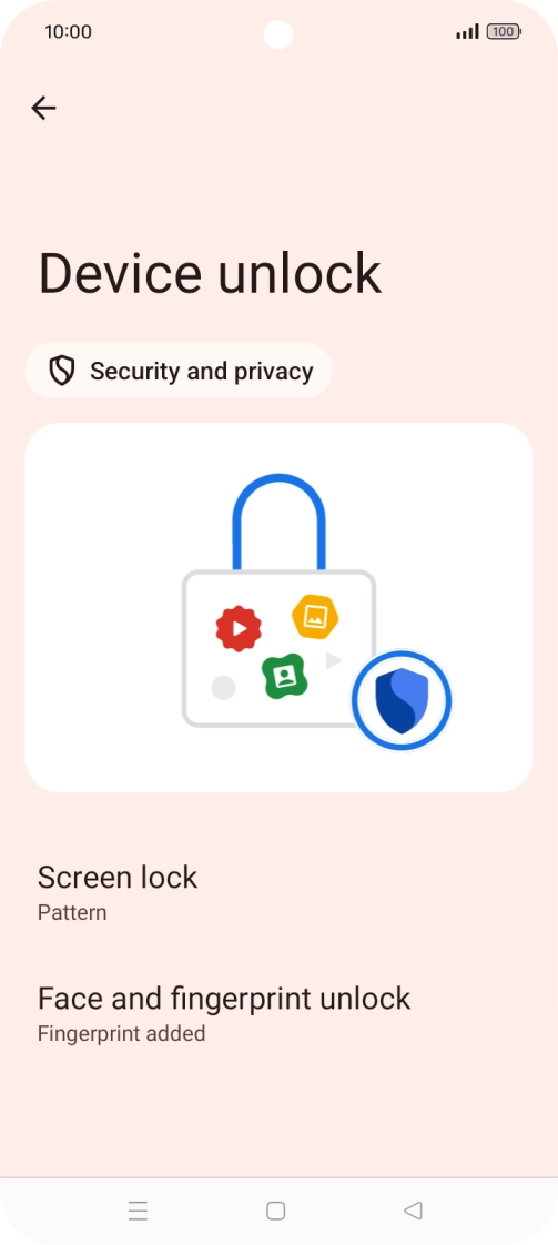 Press Screen lock and key in the additional phone lock code you created earlier.