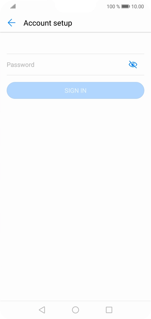 Press Password and key in the password for your email account.