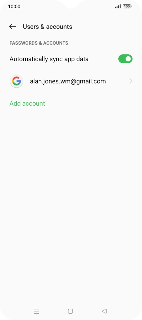 Press Add account.