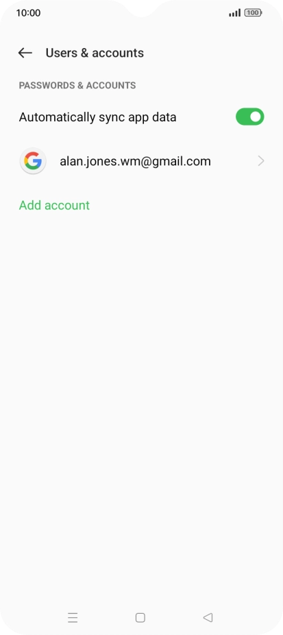 Press Add account.