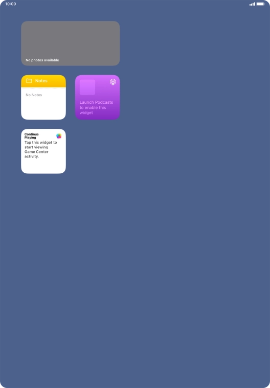Press and hold the required widget until a pop-up menu is displayed.