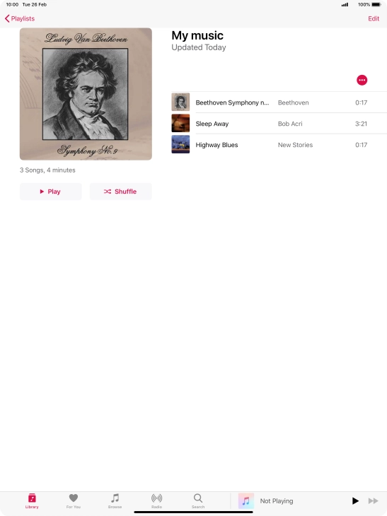Go to the required category or playlist and press the required audio file.