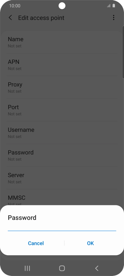 Key in secure and press OK.