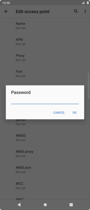 Key in secure and press OK.