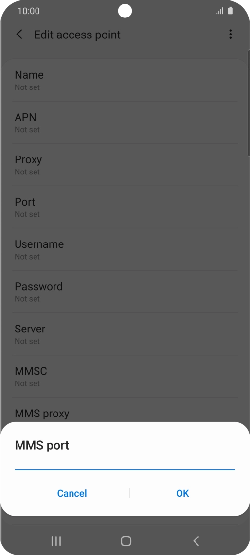 Key in 8080 and press OK.