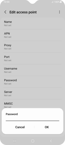 Key in secure and press OK.
