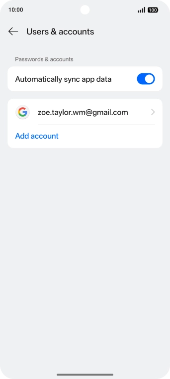 Press Add account.