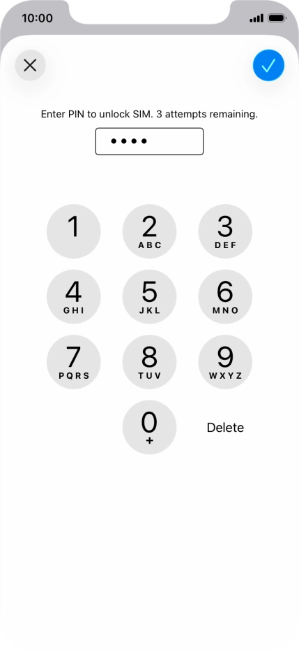 Key in your PIN and press the confirm icon. The default PIN is 1111.