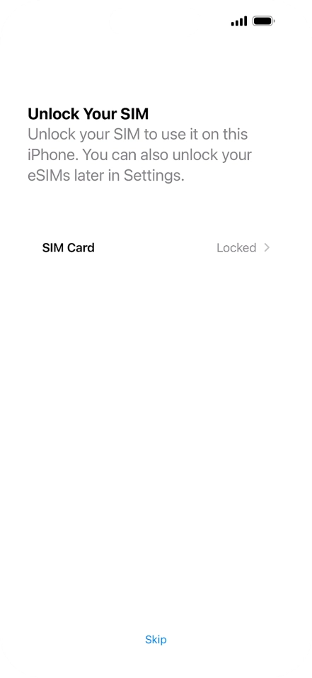 Press SIM Card.