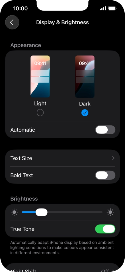 Press the indicator next to 