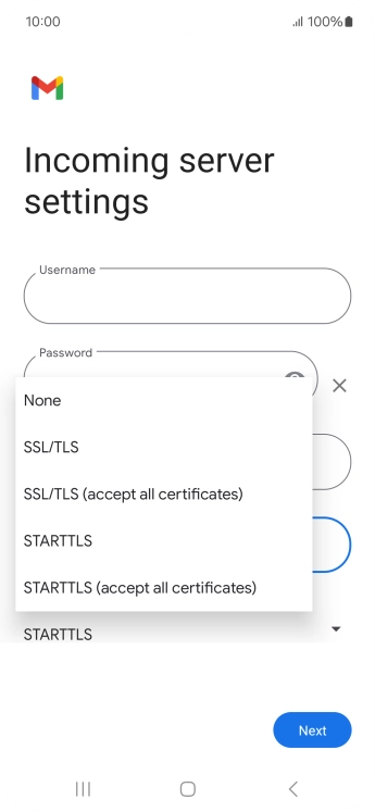 Press SSL/TLS.