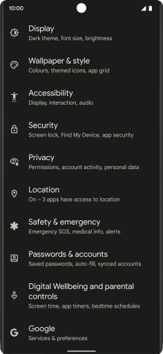 Press Passwords & accounts.