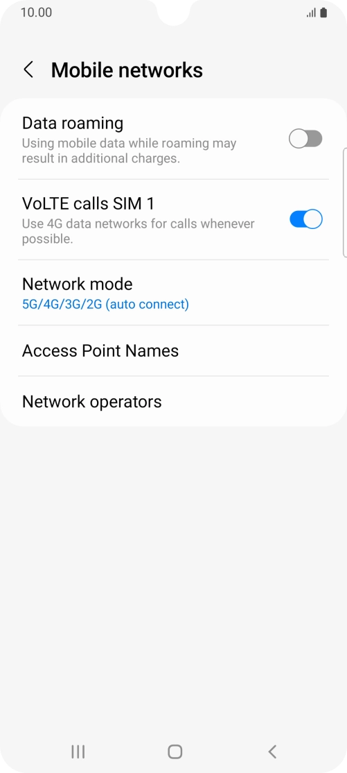 Press Network mode.