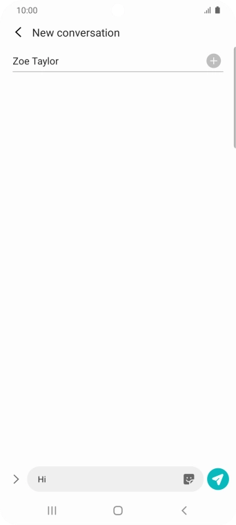 Press the send icon when you've finished your SMS.