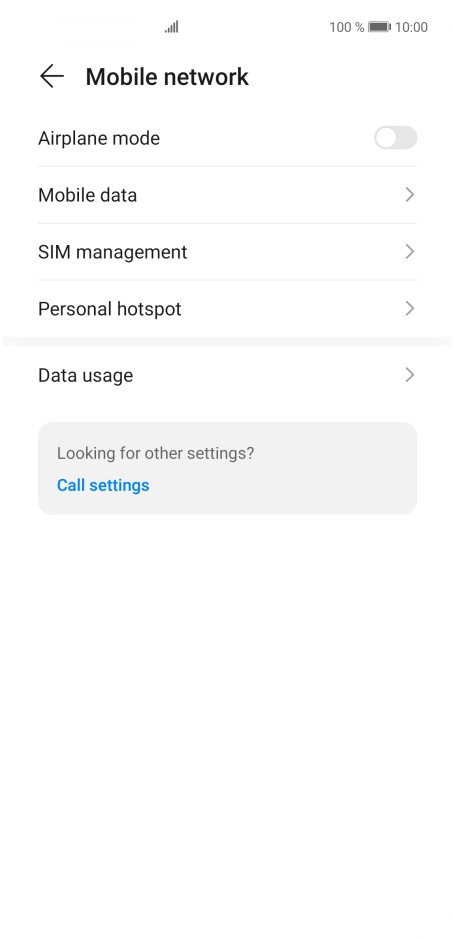 Press Mobile data.