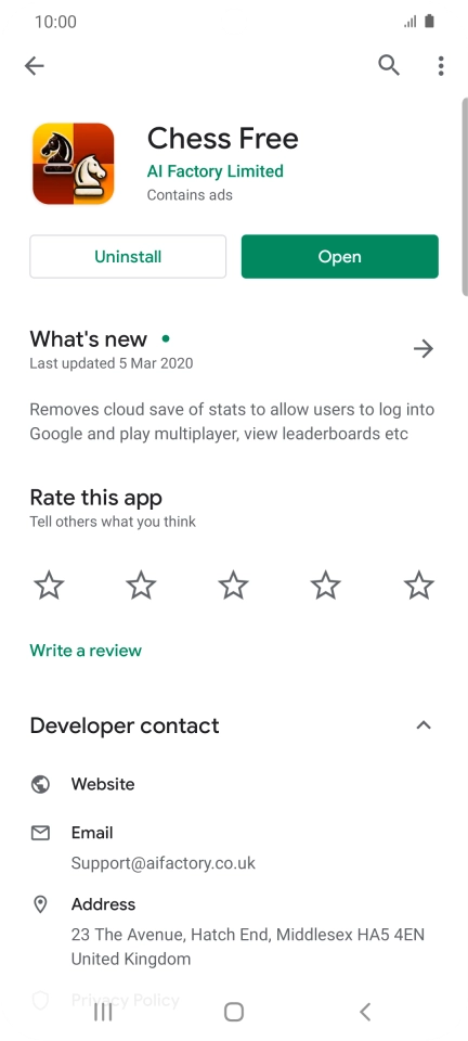 Press Uninstall.