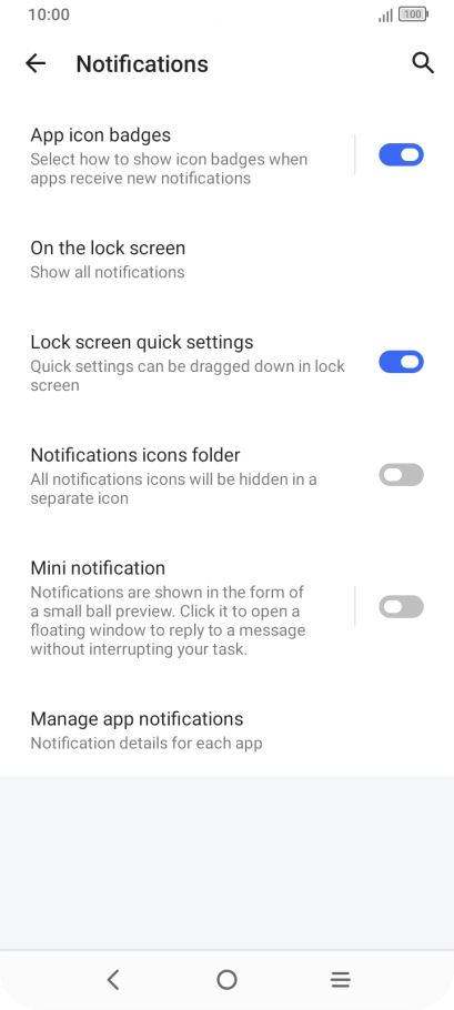 Press Manage app notifications.