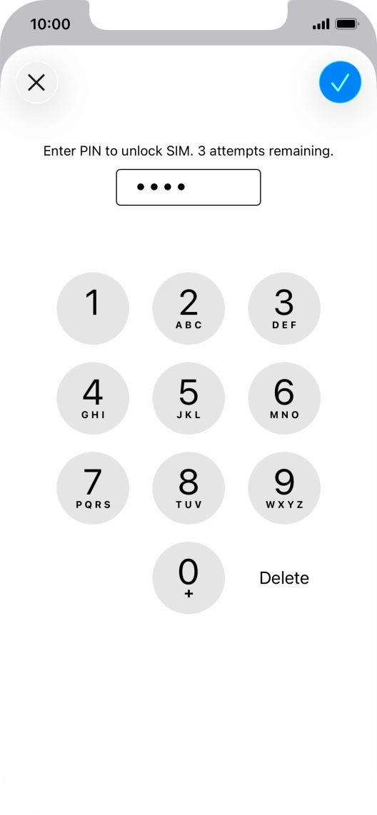Key in your PIN and press the confirm icon. The default PIN is 1111.