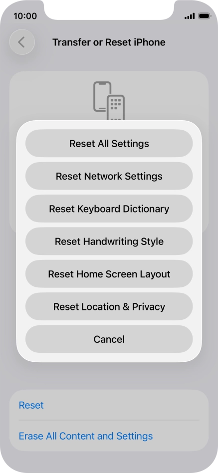 Press Reset All Settings.
