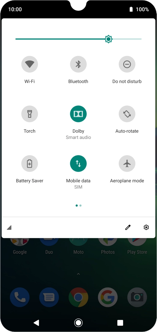Press the low power mode icon to turn on the function.