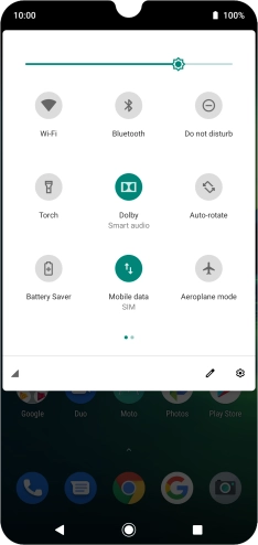 Press the low power mode icon to turn on the function.