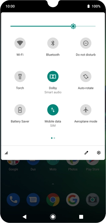 Press the low power mode icon to turn on the function.