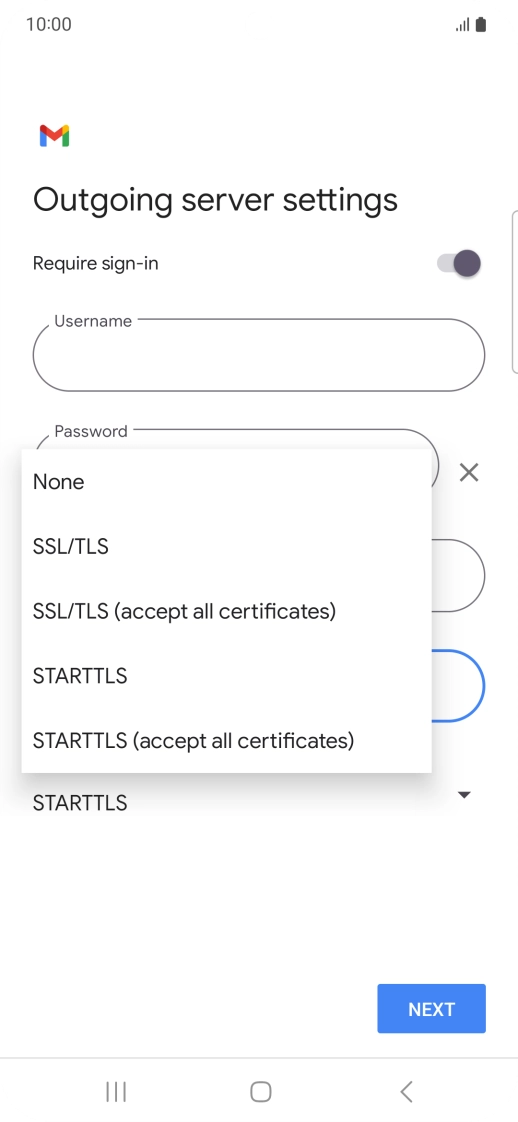 Press SSL/TLS.