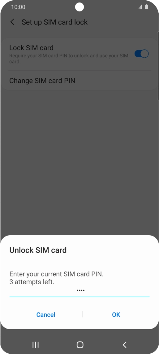 Key in your PIN and press OK. The default PIN is 1111.