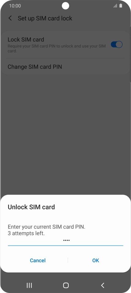 Key in your PIN and press OK. The default PIN is 1111.