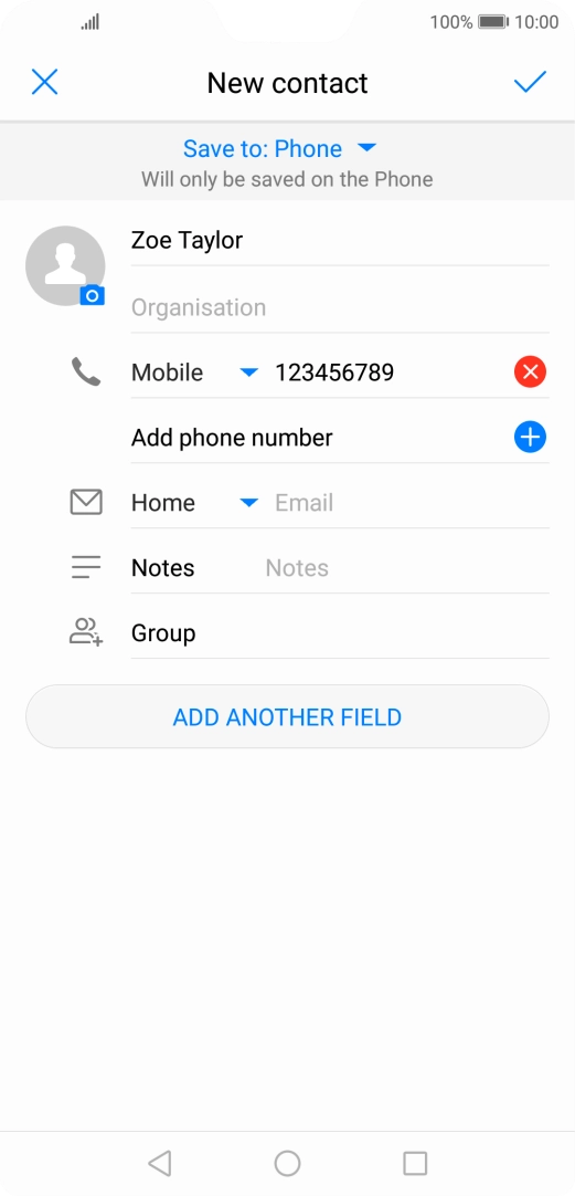 Press the confirm icon.