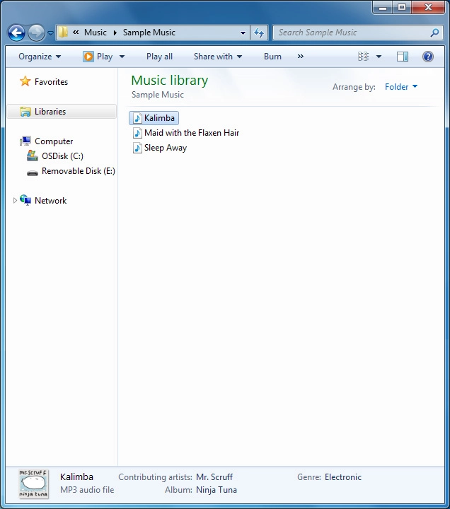 Highlight the required file and move or copy it to the required location.