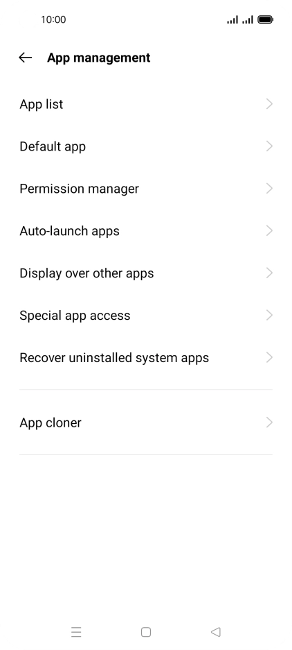Press Permission manager.