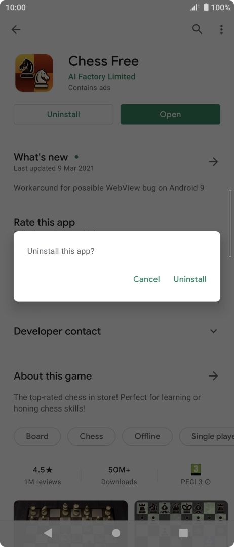 Press Uninstall.