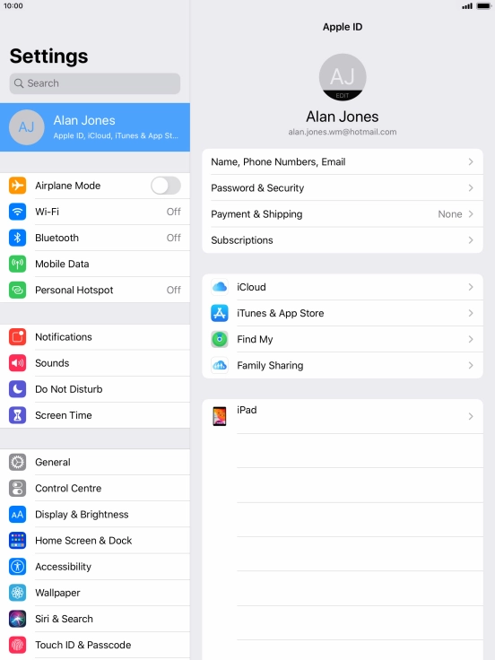 Press iCloud.