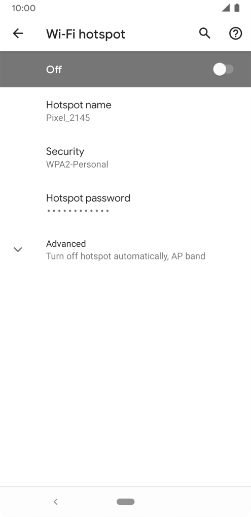 Press Hotspot name.