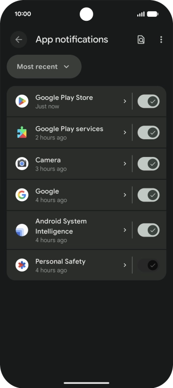 Press the drop down list.