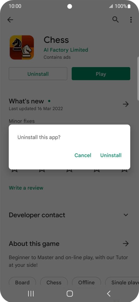 Press Uninstall.