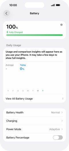 Press Power Mode.