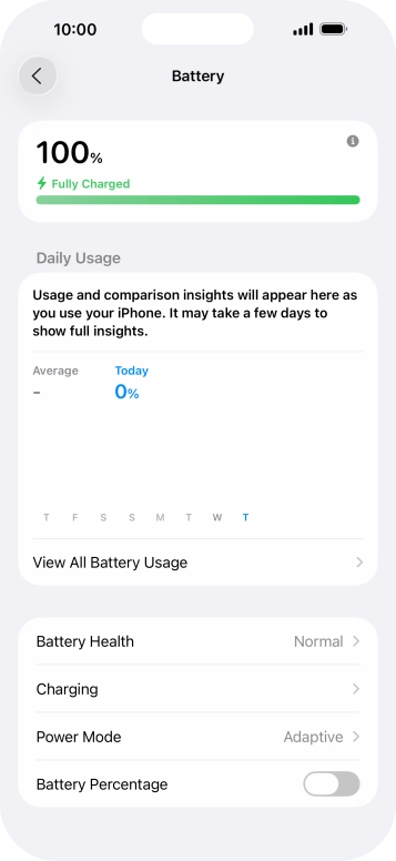 Press Power Mode.