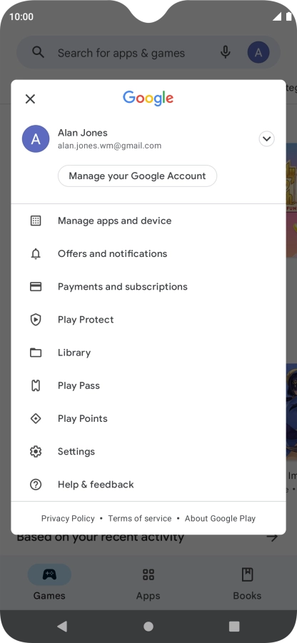Press Manage apps and device.