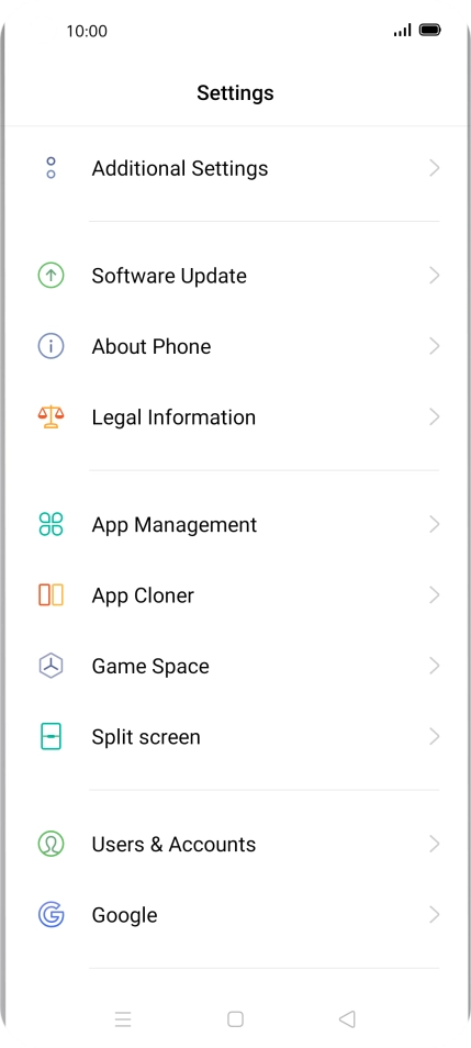 Press Software Update. If a new software version is available, it's displayed. Follow the instructions on the screen to update the phone software.