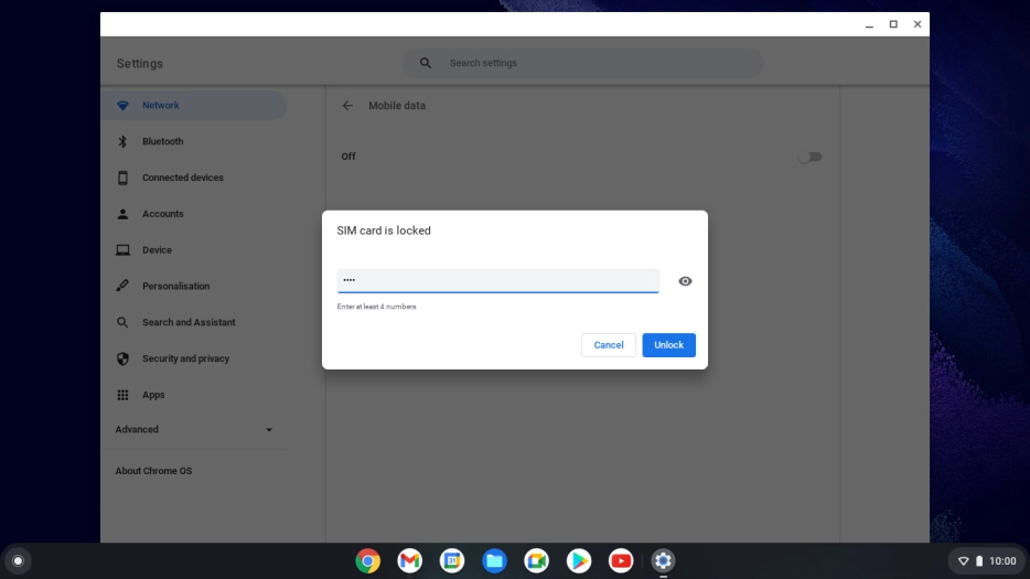 Key in your PIN and click Unlock. The default PIN is 1111.