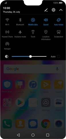 Press Mobile data to turn the function on or off.